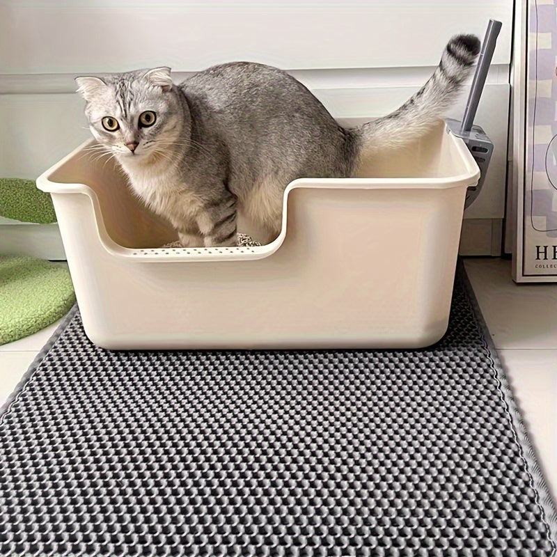 Large Dual-Layer EVA Cat Litter Mat for Easy Cleanup and Splash Prevention