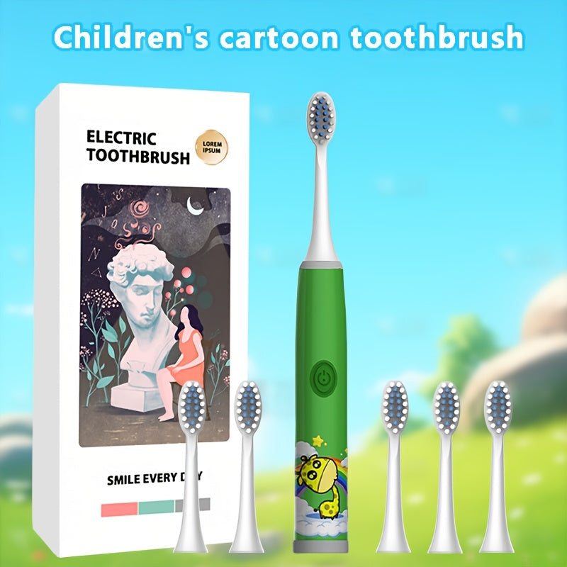 Детская электрическая зубная щетка для детей 3-15 лет, работает на батарейках, 3 цвета, мягкая для зубов