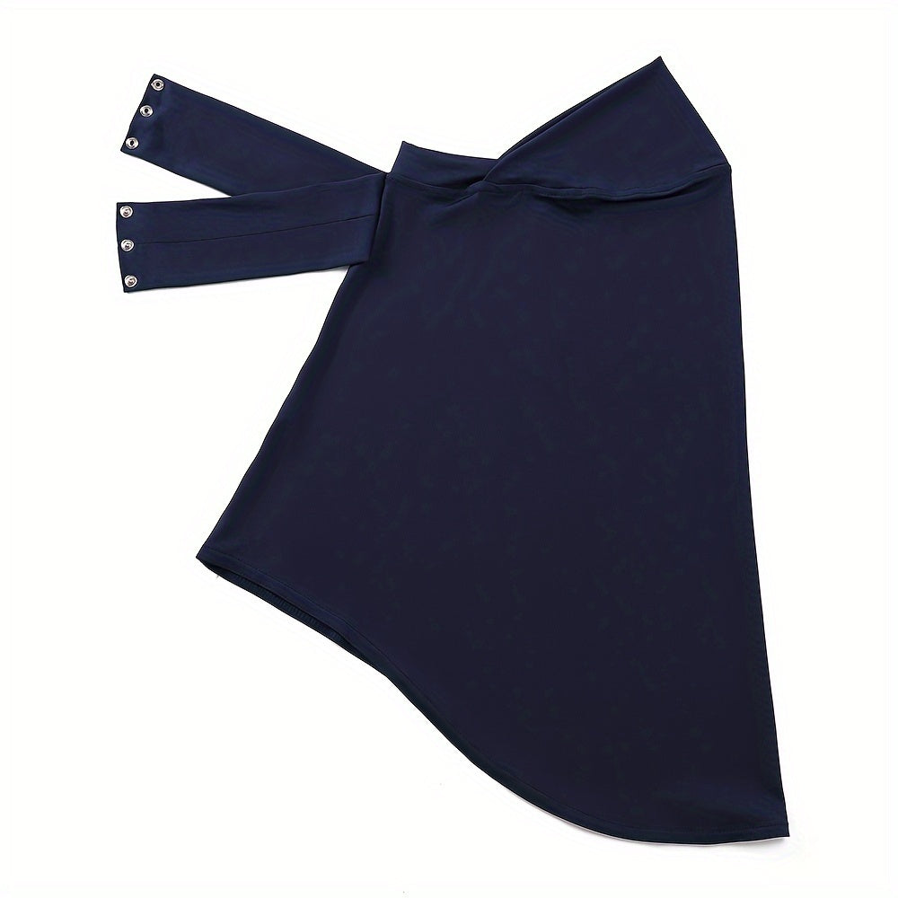 Women's Quick Dry Sports Hijab with Tie Band and Button Closure for Fitness Outdoor Activities