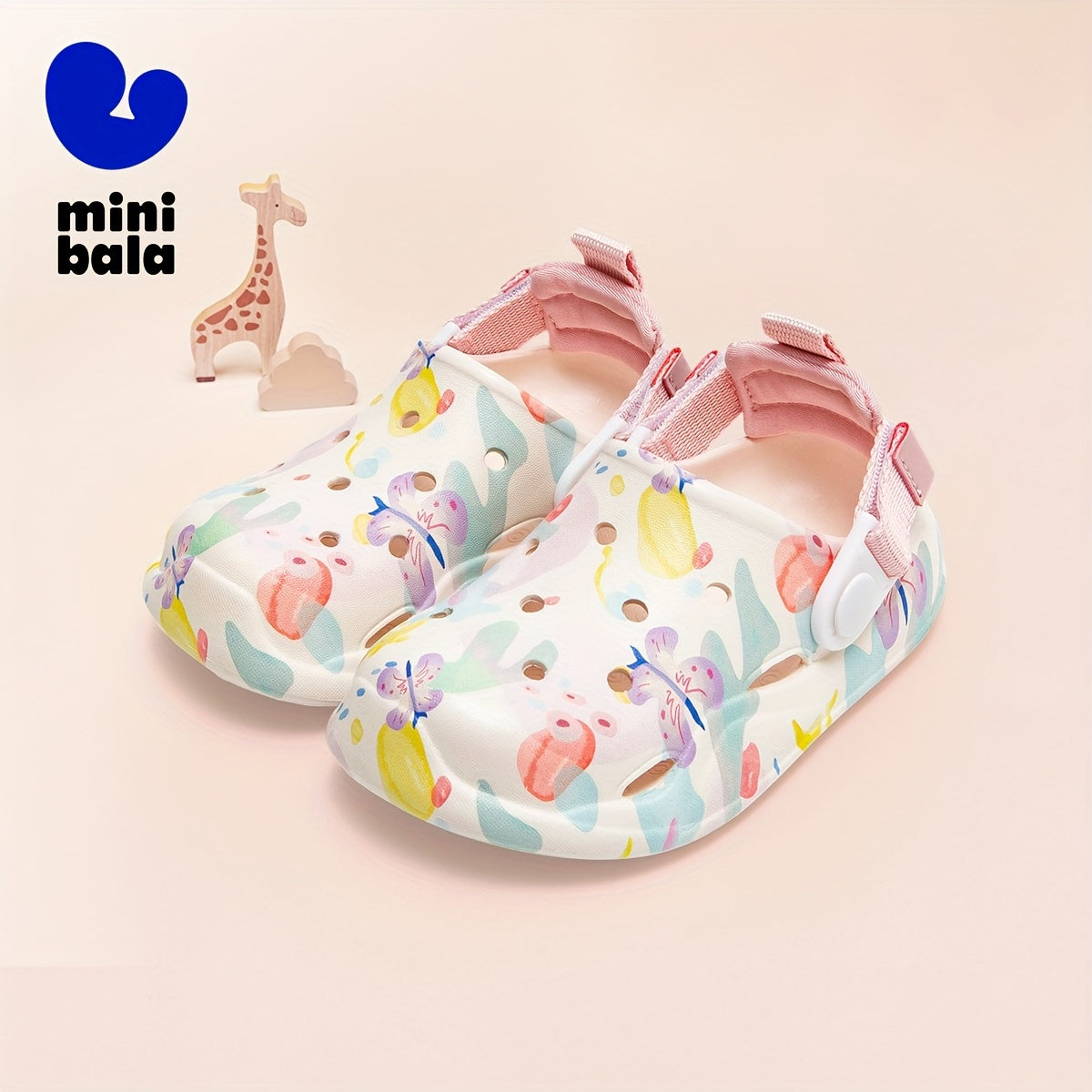 Kids Summer Sandals for Boys and Girls Non-Slip Quick-Dry EVA Flowers Low Top