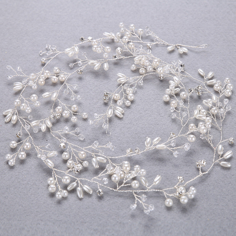 Bridal Headpiece for Weddings with Crystals Faux Pearls Hair Vine Accessories for Women