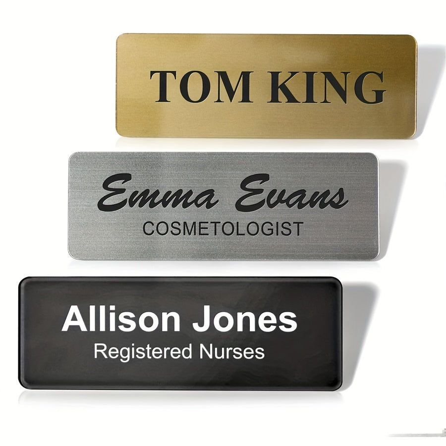 Customizable Rectangular Brooch with Personalized Logos and Photos in Stainless Steel