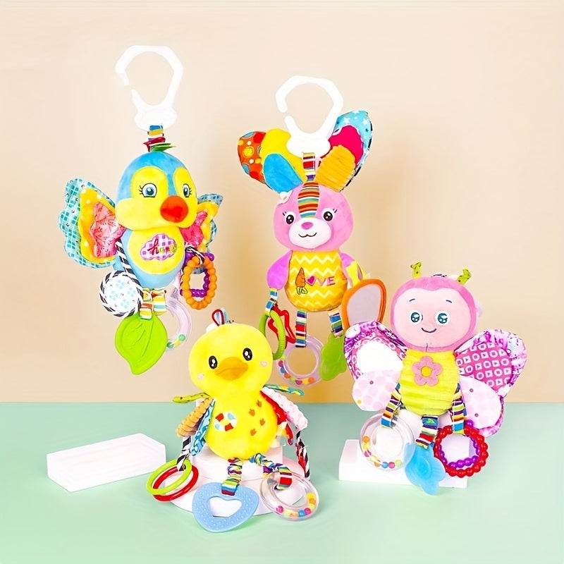 Baby Toys for 0-1 Year Olds Car Seat Mirror Rattle Teether Stroller Pendant