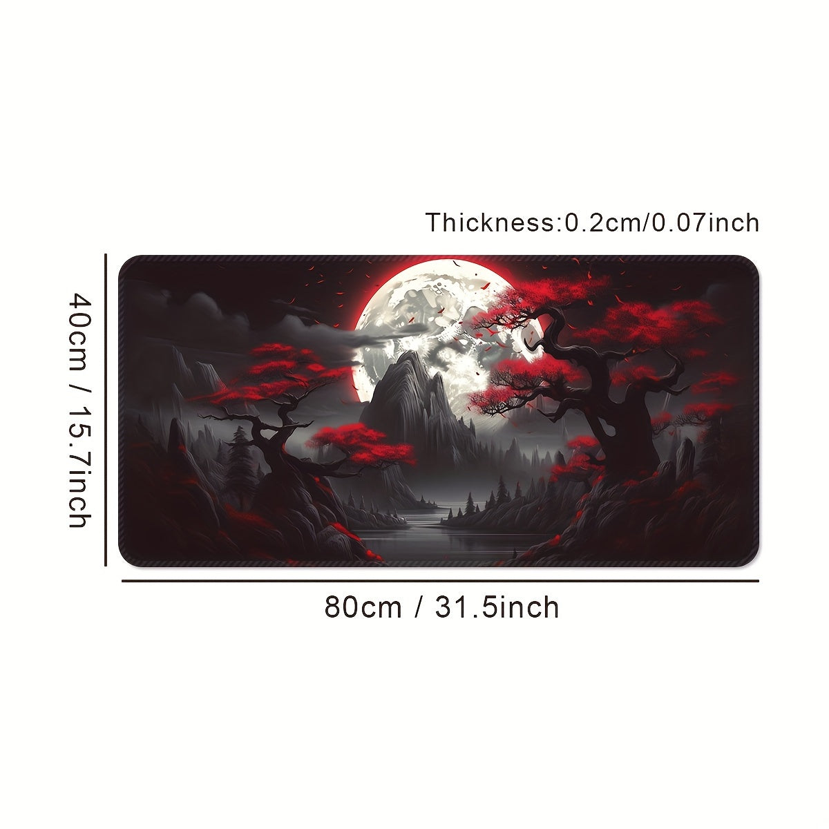 Katta, sirpanmaydigan o'yin sichqonchasi padini manzarali tog'lar dizayni, tikilgan chetlar va yuviladigan yuzasi bilan. Esport, kompyuterlar va ofis ishlari uchun mukammal.