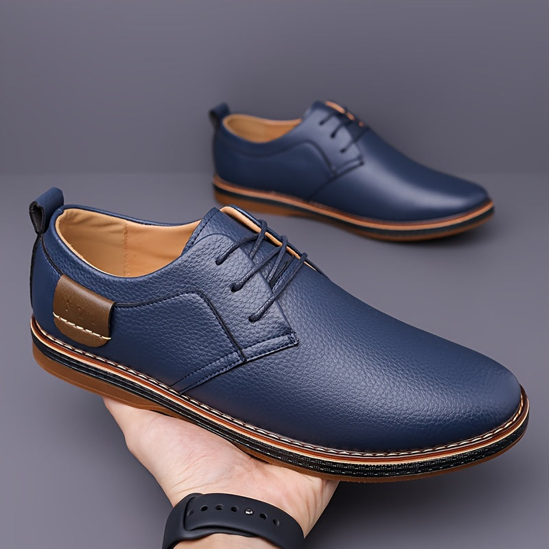 Men's Breathable Lace-Up Shoes for Office Wear with Rubber Sole