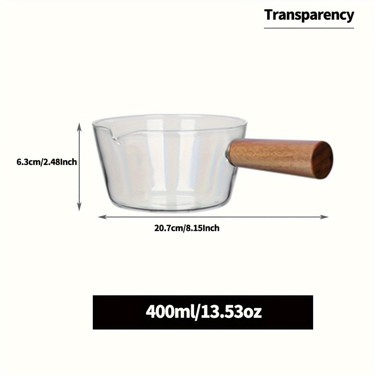 Clear Glass Cooking Pot with Non-Stick Surface for Stove Top Heating