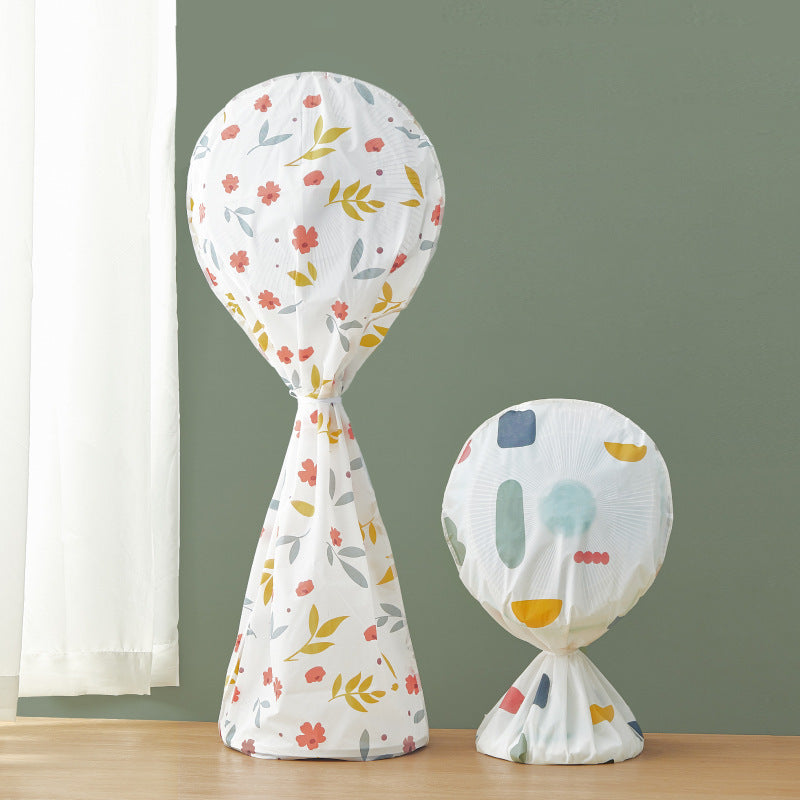 Set of 2 Floral Pattern Plastic Fan Dust Covers Waterproof Appliance Storage