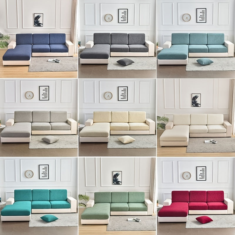 Waterproof Jacquard Sofa Cushion Cover with Leaf Pattern for 1/2/3-Seater and Sectional Sofas Machine Washable Living Room Home Decor