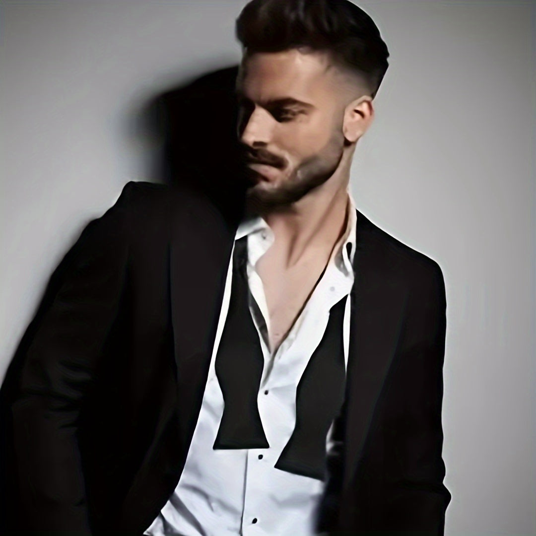 Men's Self-Tie Bow Tie Adjustable Solid Color Formal Tuxedo Accessory