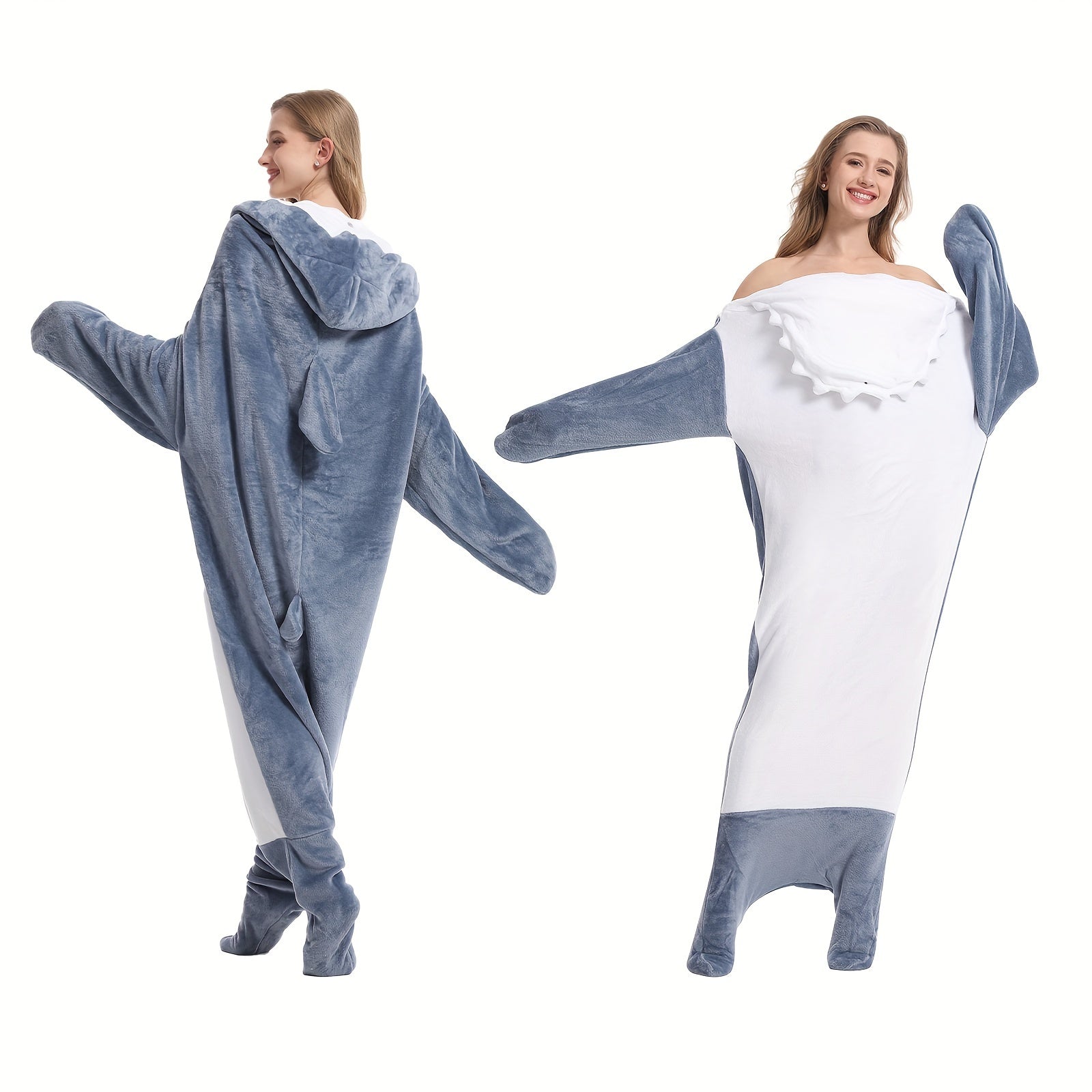 Adult and Child Wearable Shark Blanket Sleeping Bag Soft Warm Christmas Gift