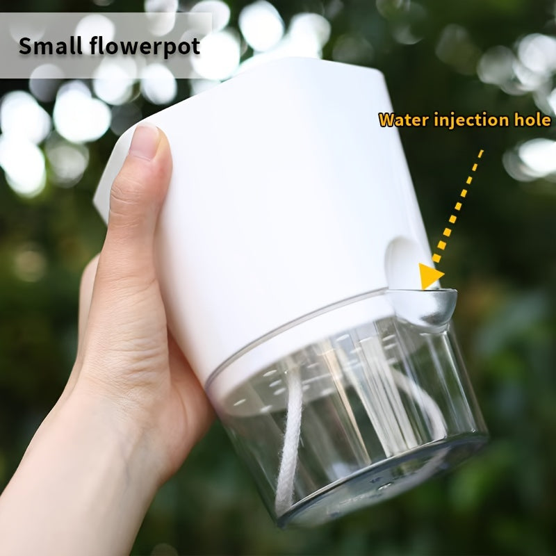 Set of 3 Self-Watering Plastic Flower Pots with Water Level Spout for Indoor Outdoor Use