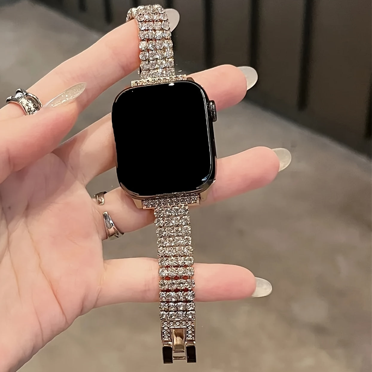 Women's Rhinestone Smartwatch Band Compatible with Latest iWatch Series in Various Sizes