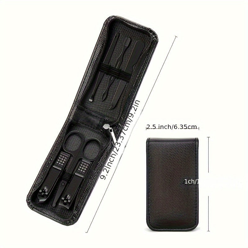 Luxury Stainless Steel Nail Clipper and Manicure Set with Travel Case 6/9 Pieces