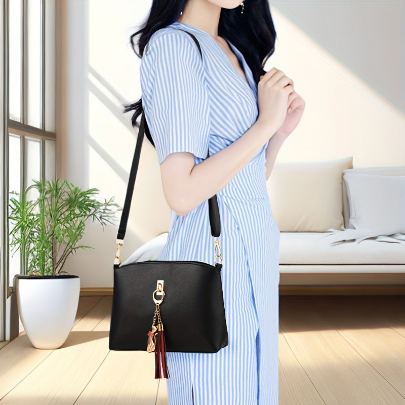 Women's PU French Design Handbag Large Capacity Casual Light Luxury Korean Print