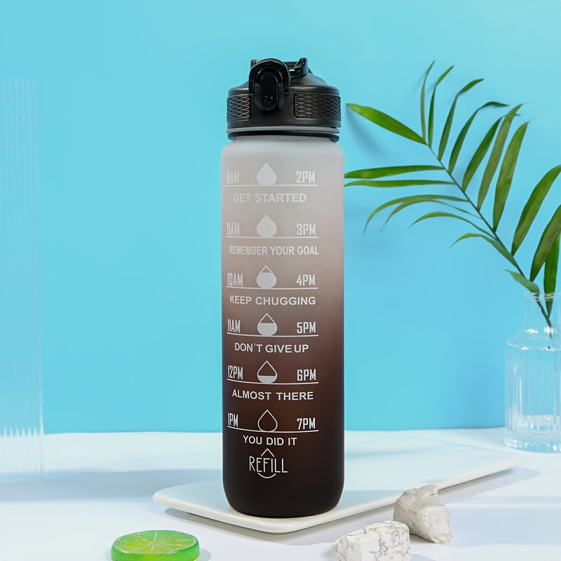 Water Bottle with Time Markers for Hydration, Sports, Gym, Travel, Outdoor