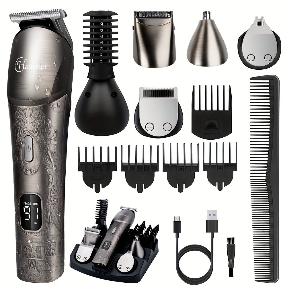 Мужской набор для ухода за собой 6-в-1, беспроводной, перезаряжаемый через USB, для всех потребностей в уходе