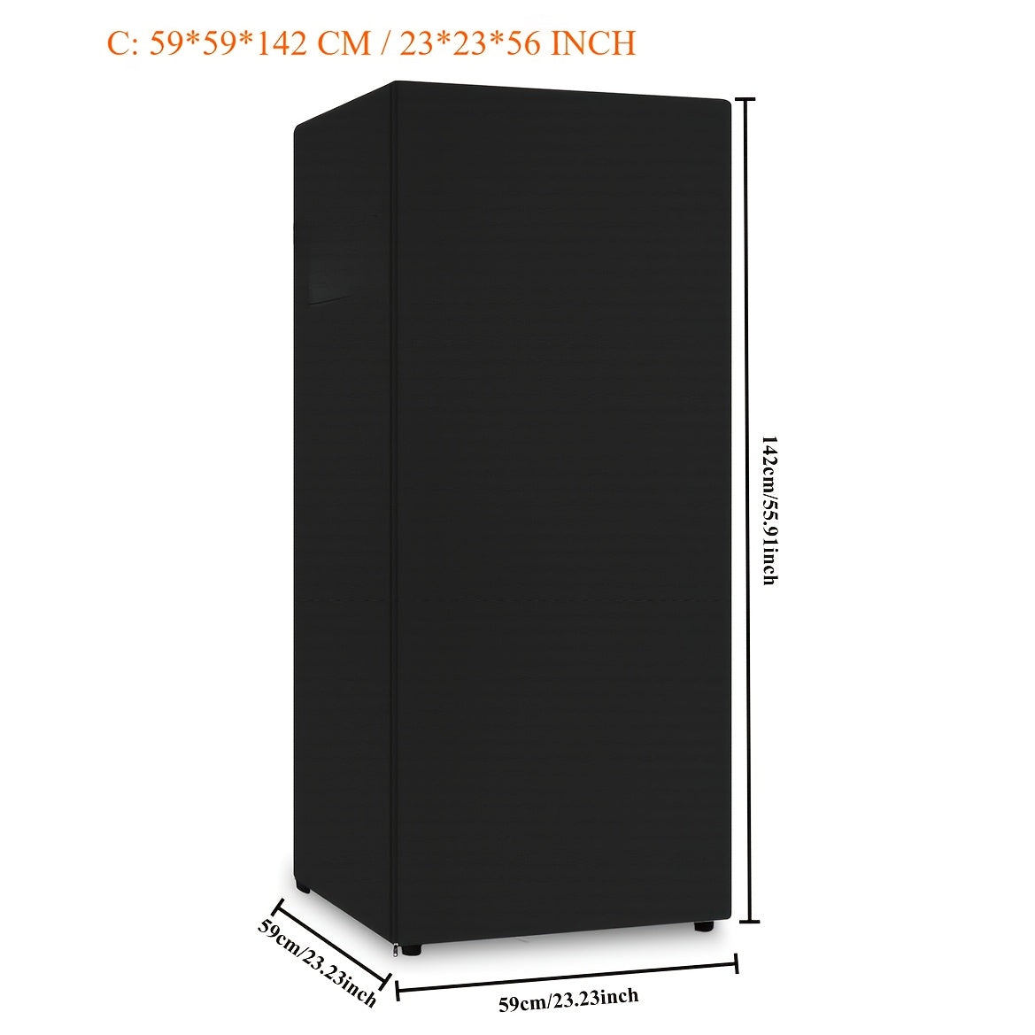 Funda impermeable para exteriores para nevera con cremallera enrollable 58cm x 58cm x 142cm