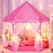 Princess Play Tent for Girls Large Castle with Star Lights Indoor Outdoor Durable Polyester PVC