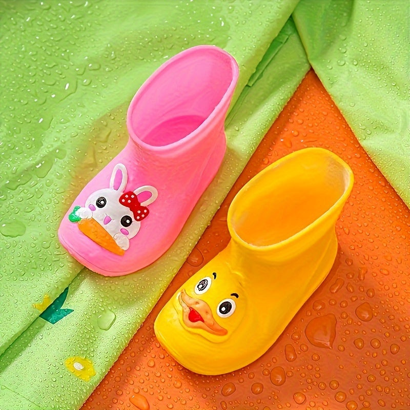 Kids Boys Cartoon Animal Waterproof PVC Short Rain Boots Lightweight Durable Outdoor Play