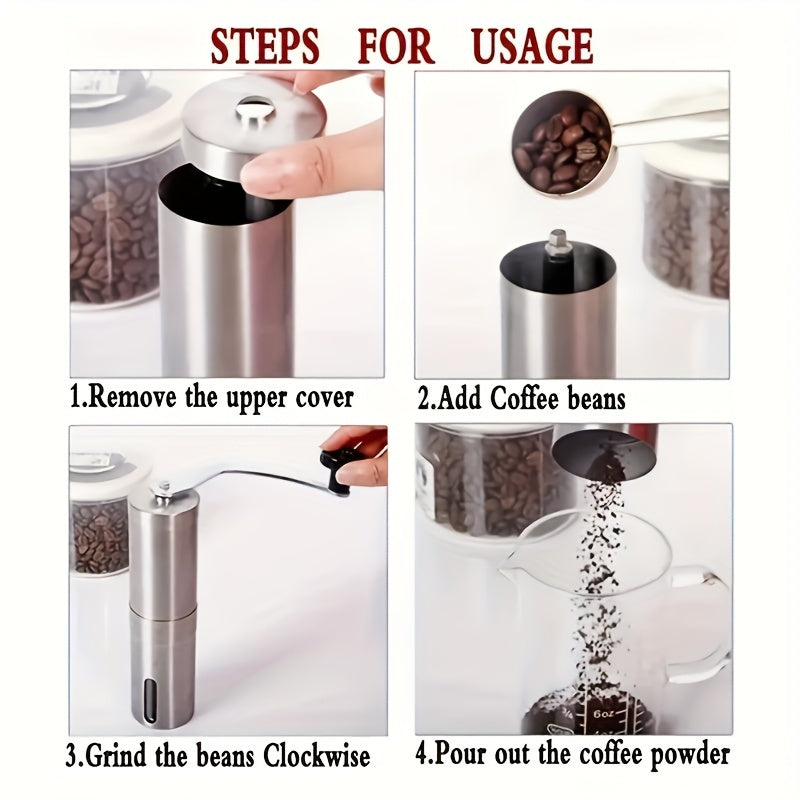 Портативная кофемолка из нержавеющей стали с керамическим жерновом для капельного кофе и эспрессо, идеальна для Aeropress.