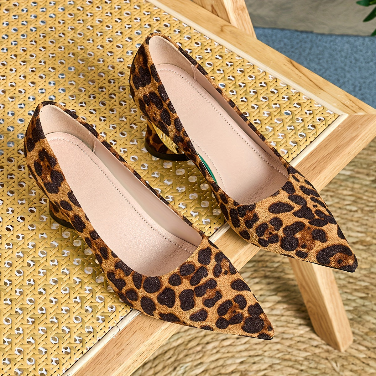 Women's Fashion Small Square Toe High Heels Comfortable Chunky Heels Casual Shoes