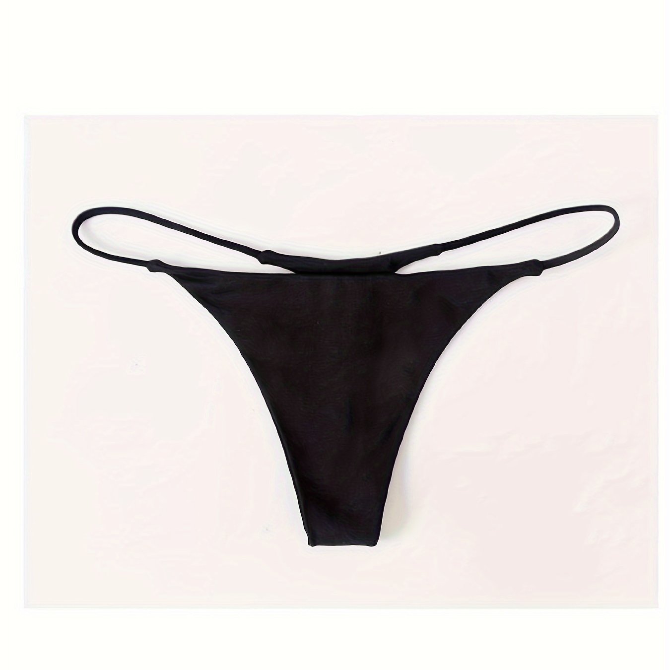 Bragas de tanga de poliéster para mujer con tirantes dobles de espagueti, cintura baja, tela de punto, talla única S/M/L