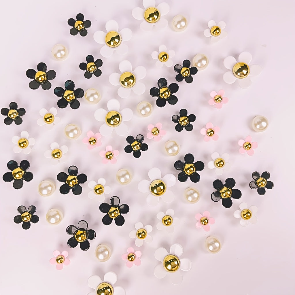 20Pcs Acrylic Five-Petal Shoe Buckle Accessories for Crafts and Decorations