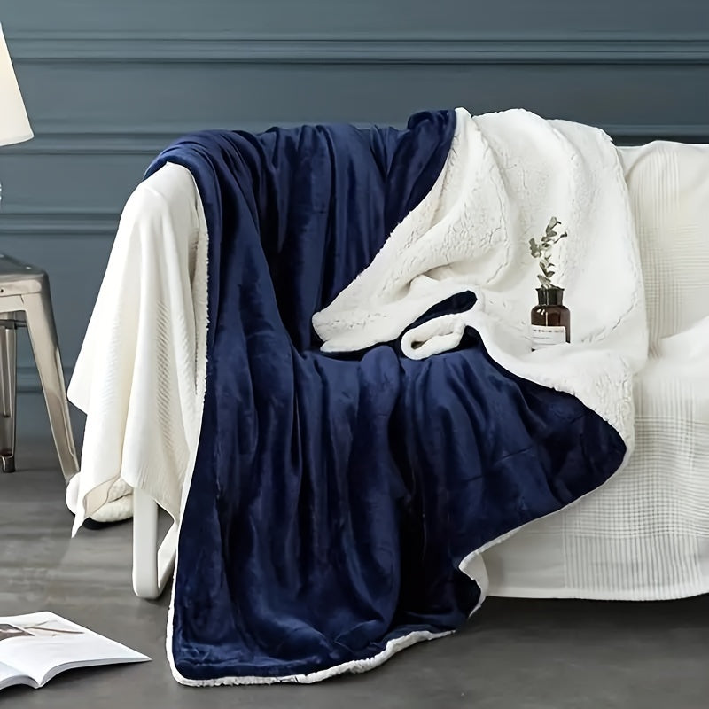 Manta de franela y sherpa acogedora para otoño e invierno, suave, cálida y esponjosa para sofá y cama