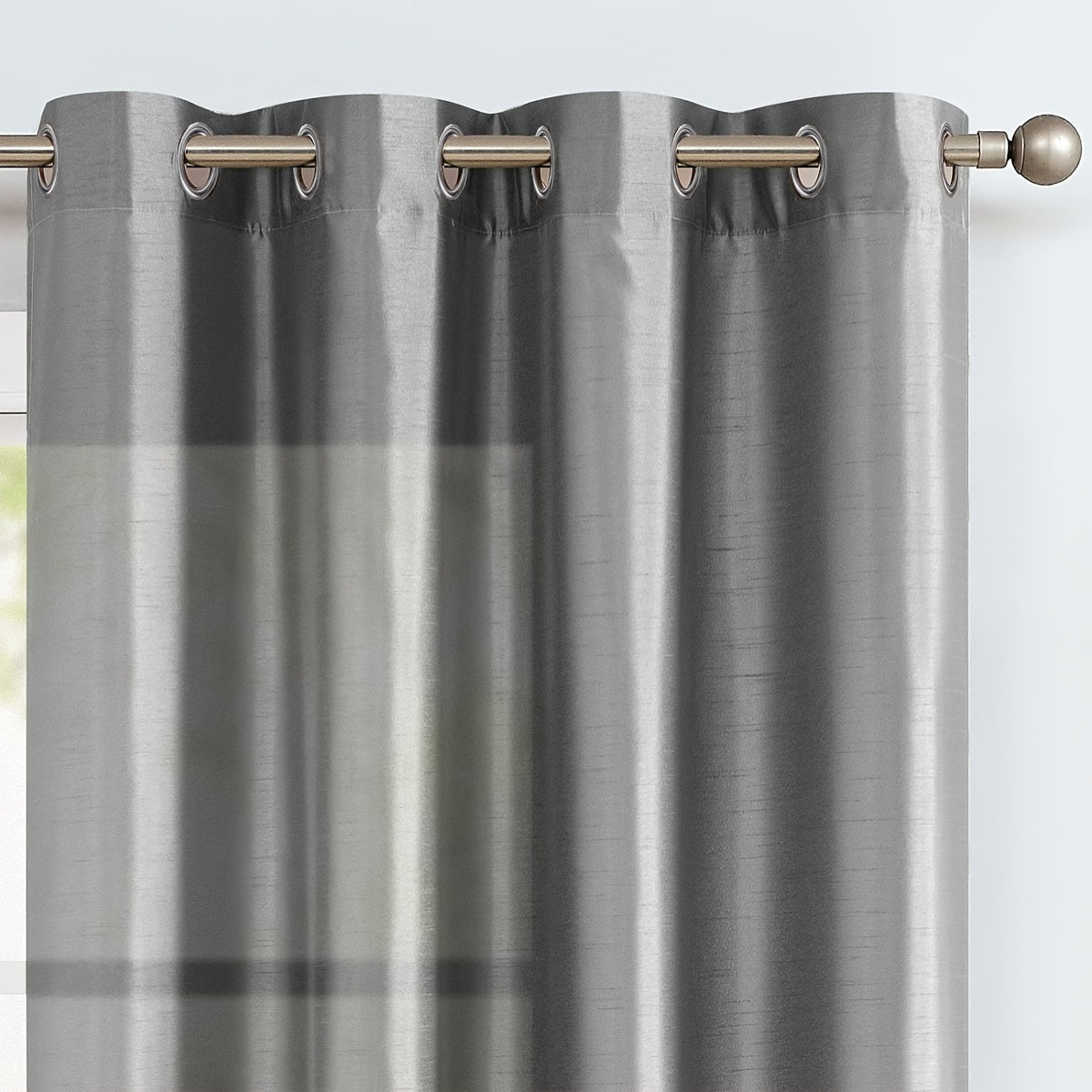 Cortina de cuerda de seda imitación para dormitorio y sala de estar, panel único