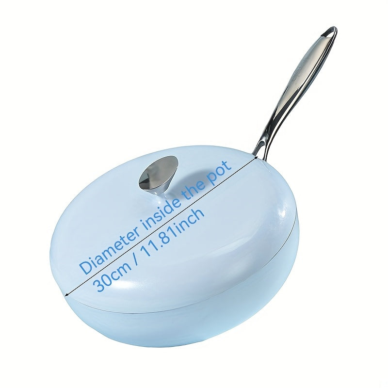 Сковорода из керамики высшего качества с антипригарным покрытием и крышкой - идеально подходит для жарки, приготовления и помешивания - работает с газовыми и индукционными плитами.