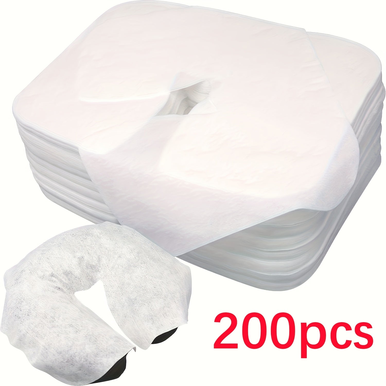 200 White Disposable Face Cradle Covers for Massage Tables and Chairs 200 Pieces