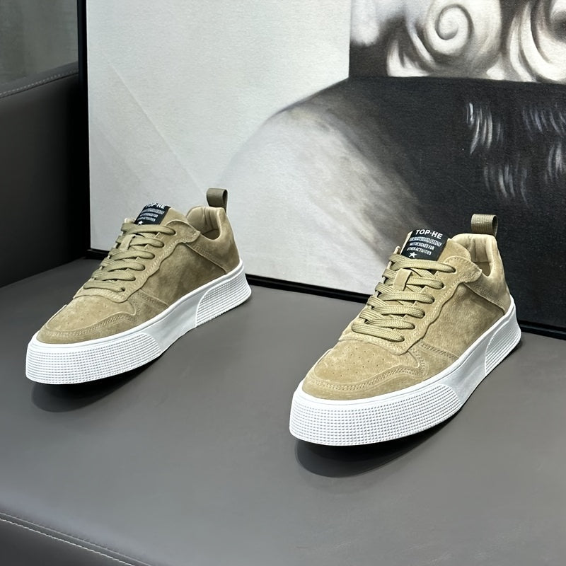 Zapatillas de skate de microfibra de cuero sólido para hombres para todas las estaciones