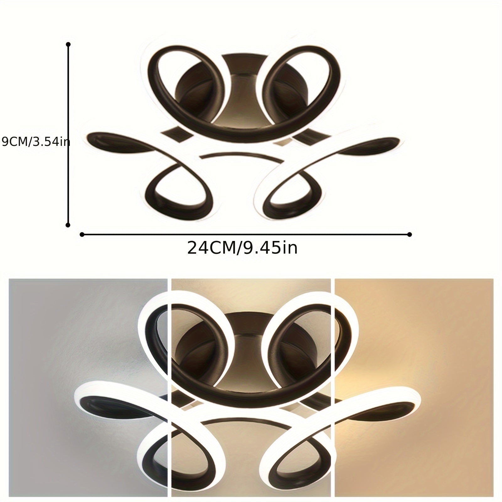 Modern White and Black LED Ceiling Light for Indoor Spaces Kitchen Bedroom Living Room Office