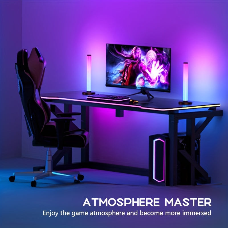 Luz de mesa LED controlada por cable con soporte para auriculares, alimentada por USB para sala de juegos, sala de estar, decoración de escritorio