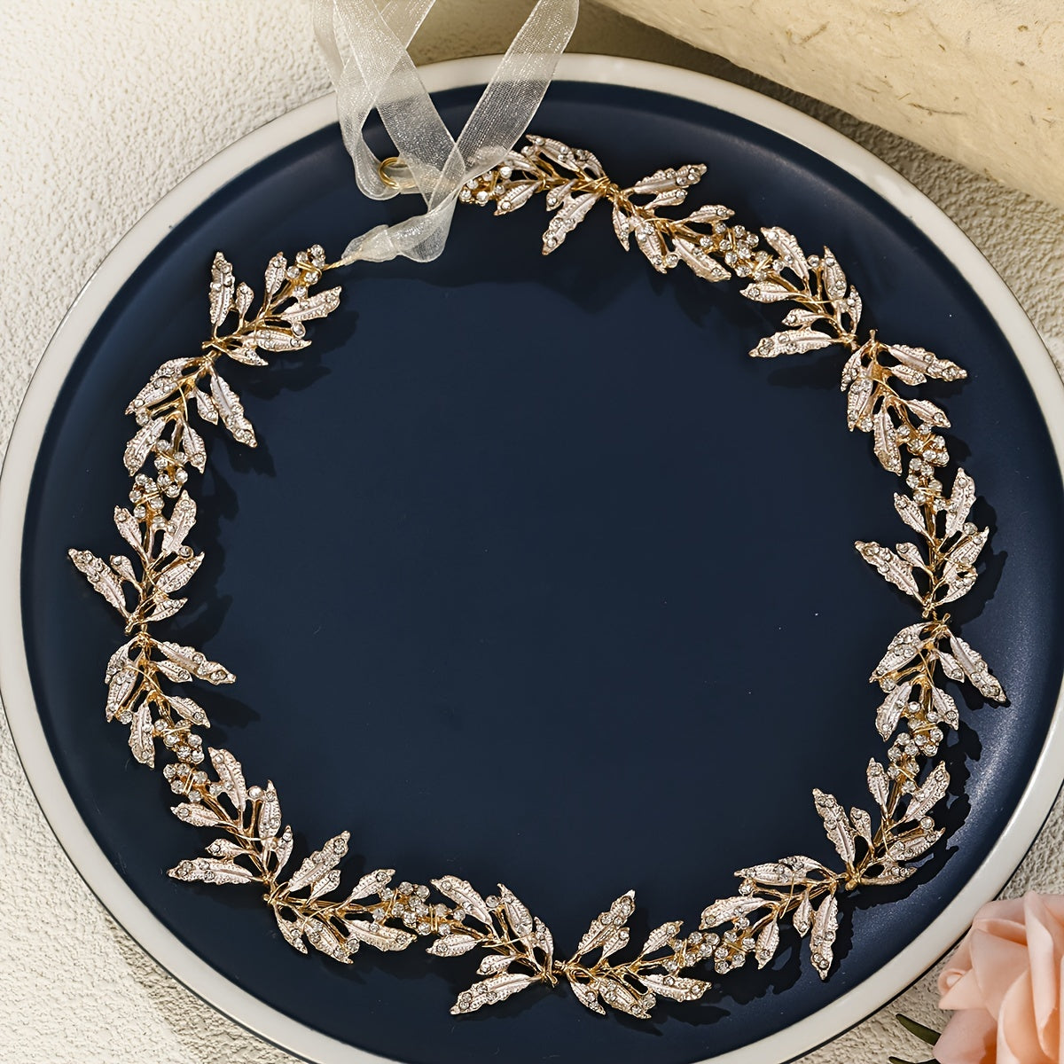 Handmade Leaf Bridal Belt Waist Chain Sash with Rhinestone Embellishments for Wedding Dresses