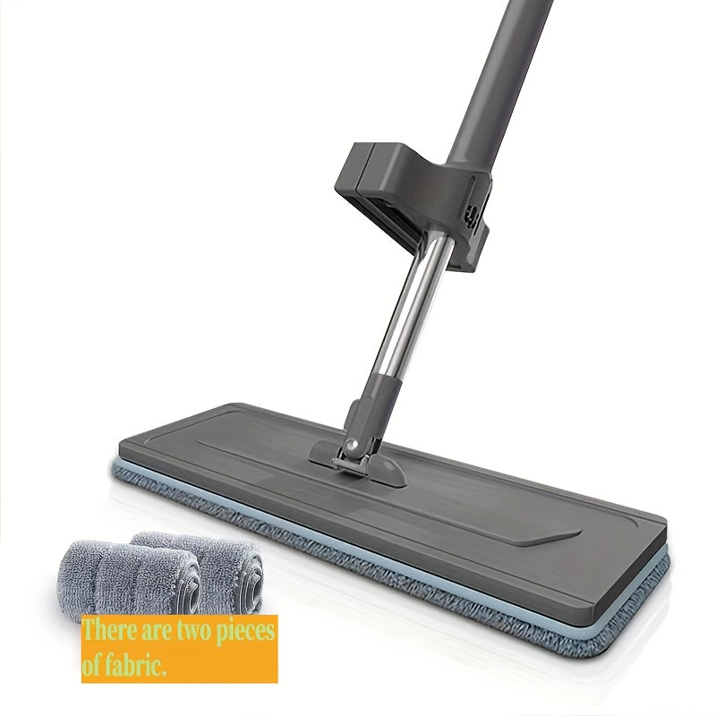 Hands-Free 360 Degree Self-Twisting Microfiber Mop with 2 Pads for Hardwood Floors