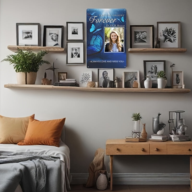 Custom Aluminum Memorial Plaque with Photo and Heartfelt Tribute 12x8 Inches