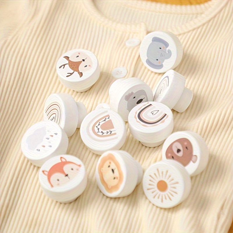 Children's Rainbow Animal Wooden Furniture Knob for Drawers Wardrobes