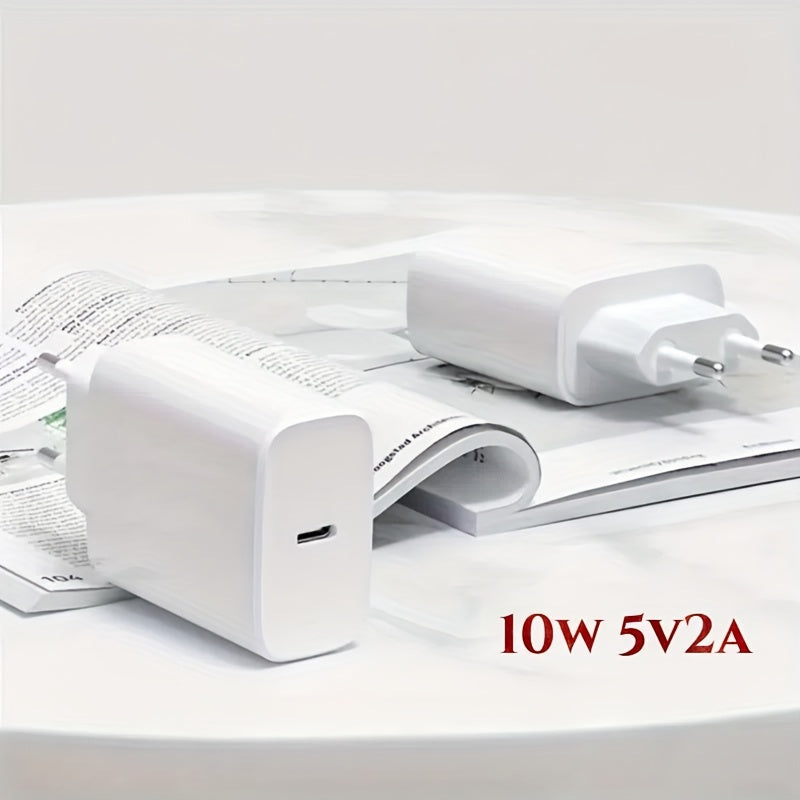10W USB-C зарядка EU розетка тез зарядлаш сайёҳлик қуёш адаптери iPhone, Galaxy ва USB-C қурилмалари учун