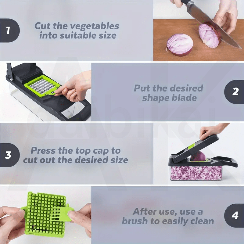 Turli sabzavotlar uchun ko'p funksiyali sabzavot maydalagich - oshxona uchun zarur asbob.