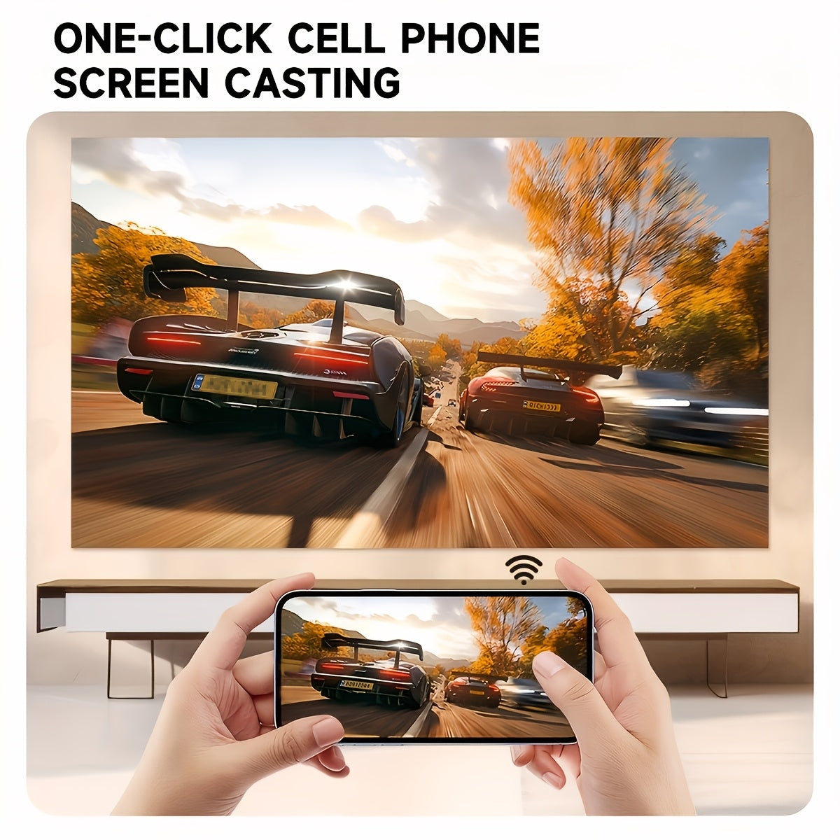 Mini Portable Projector With 4K HD Video WiFi and 180° Screen