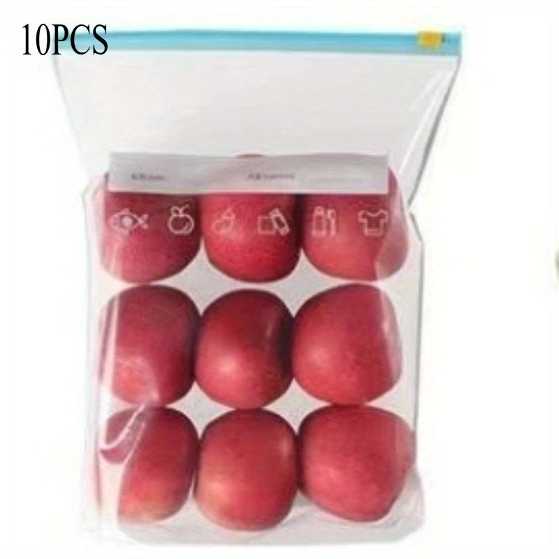 Food-grade freezer bags with zipper seals for airtight storage