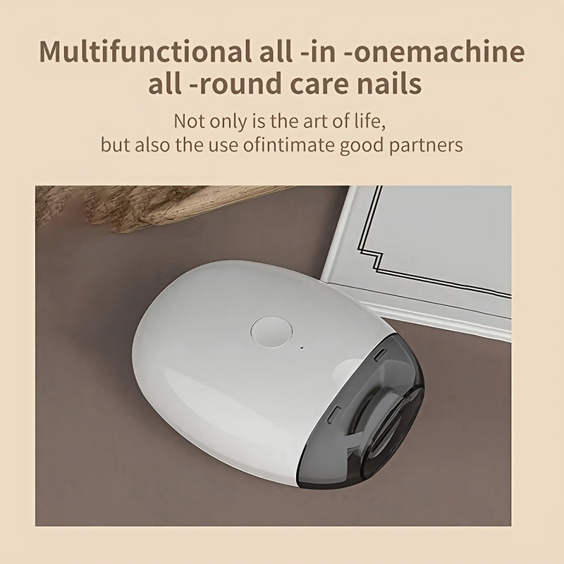Portable Electric Nail Trimmer with USB Rechargeable Battery and LED Light
