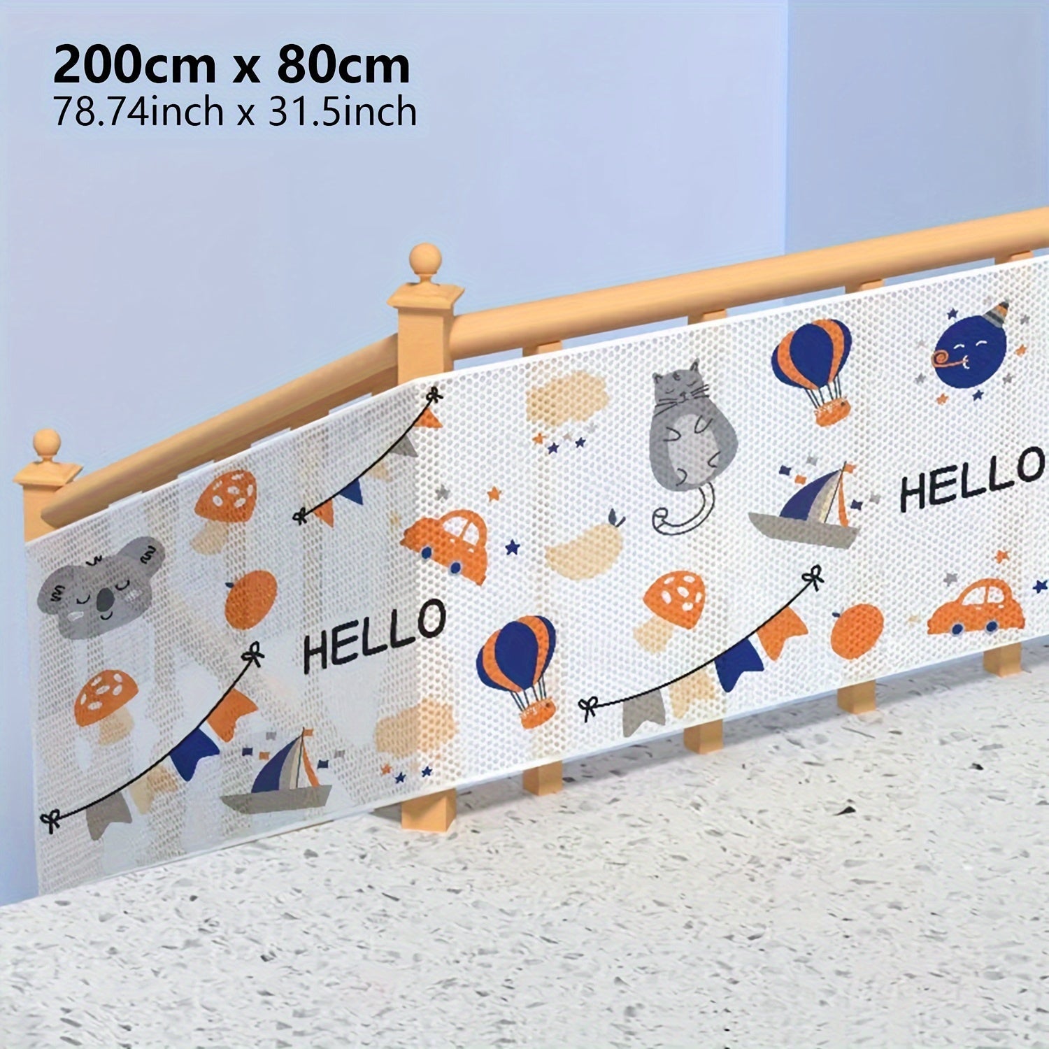 Kids Safety Net Set for Stairs and Balconies Childproof Guard Mesh for Children Ages 3 to 6