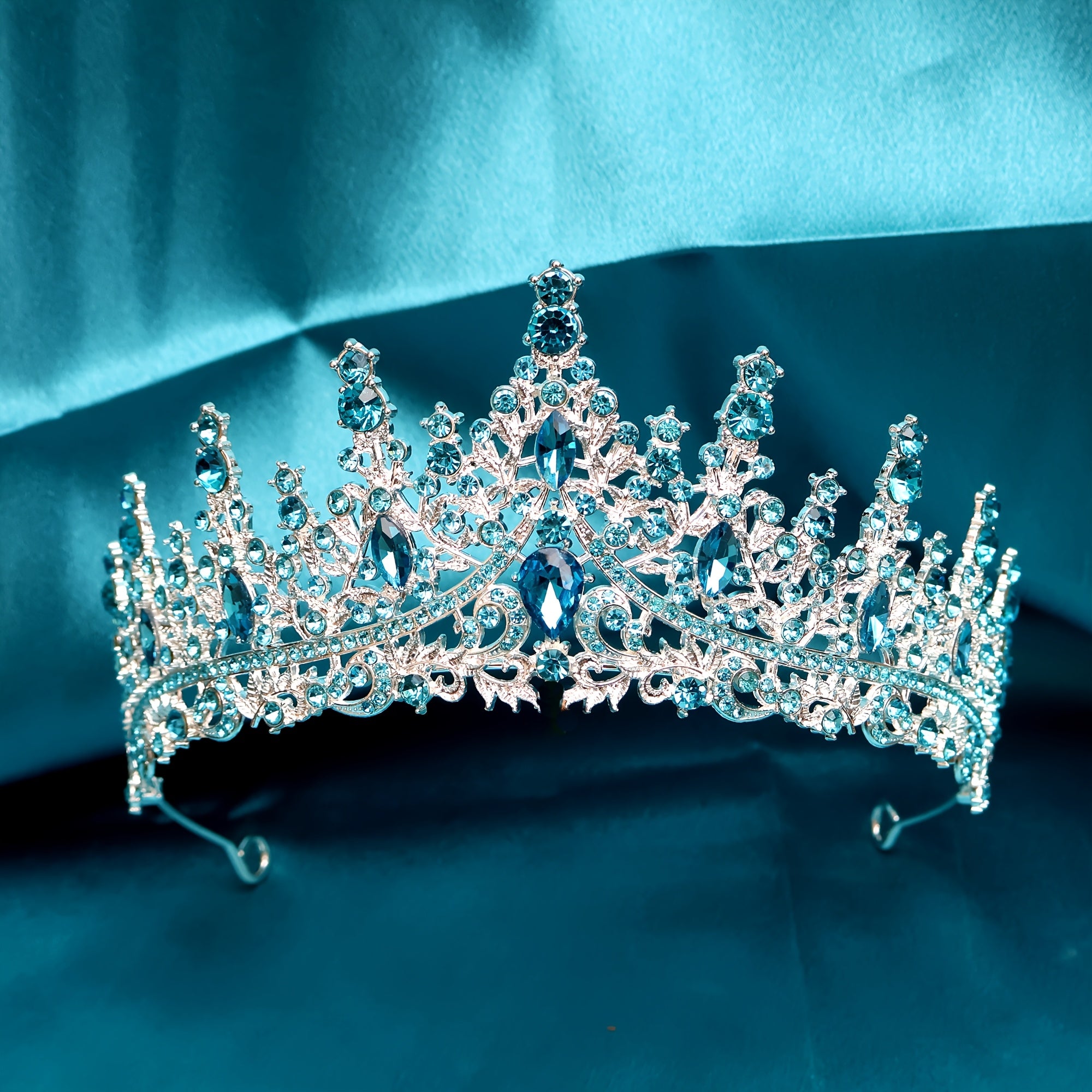 Bohemian Leaf Print Bridal Tiara with Rhinestones Alloy Wedding Hair Accessory