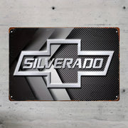 Metal Wall Art Sign for Garage or Man Cave Gray Carbon Fiber Iron Decor