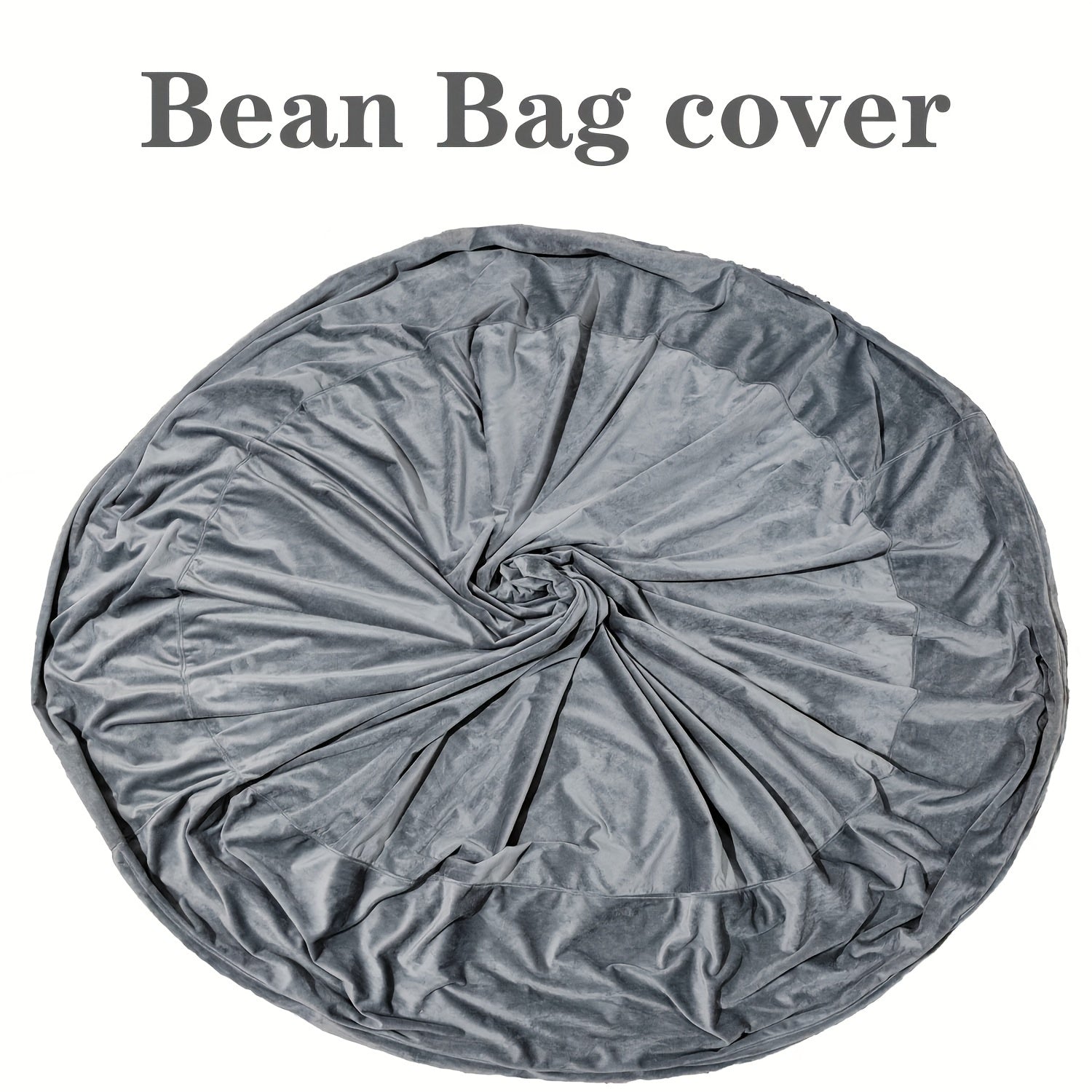 Faux Fur Bean Bag Cover 182.88cm Soft Washable Grey Blue Living Room Decor