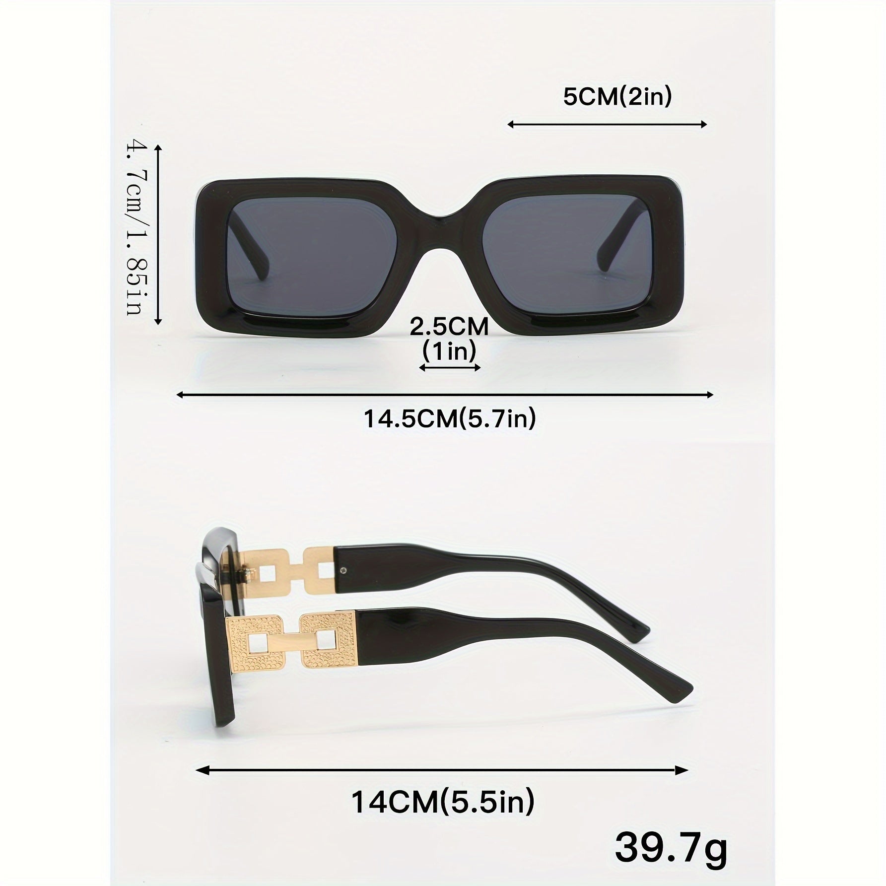 Square Plastic Frame Sunglasses for Men and Women with Anti-Reflective Lenses