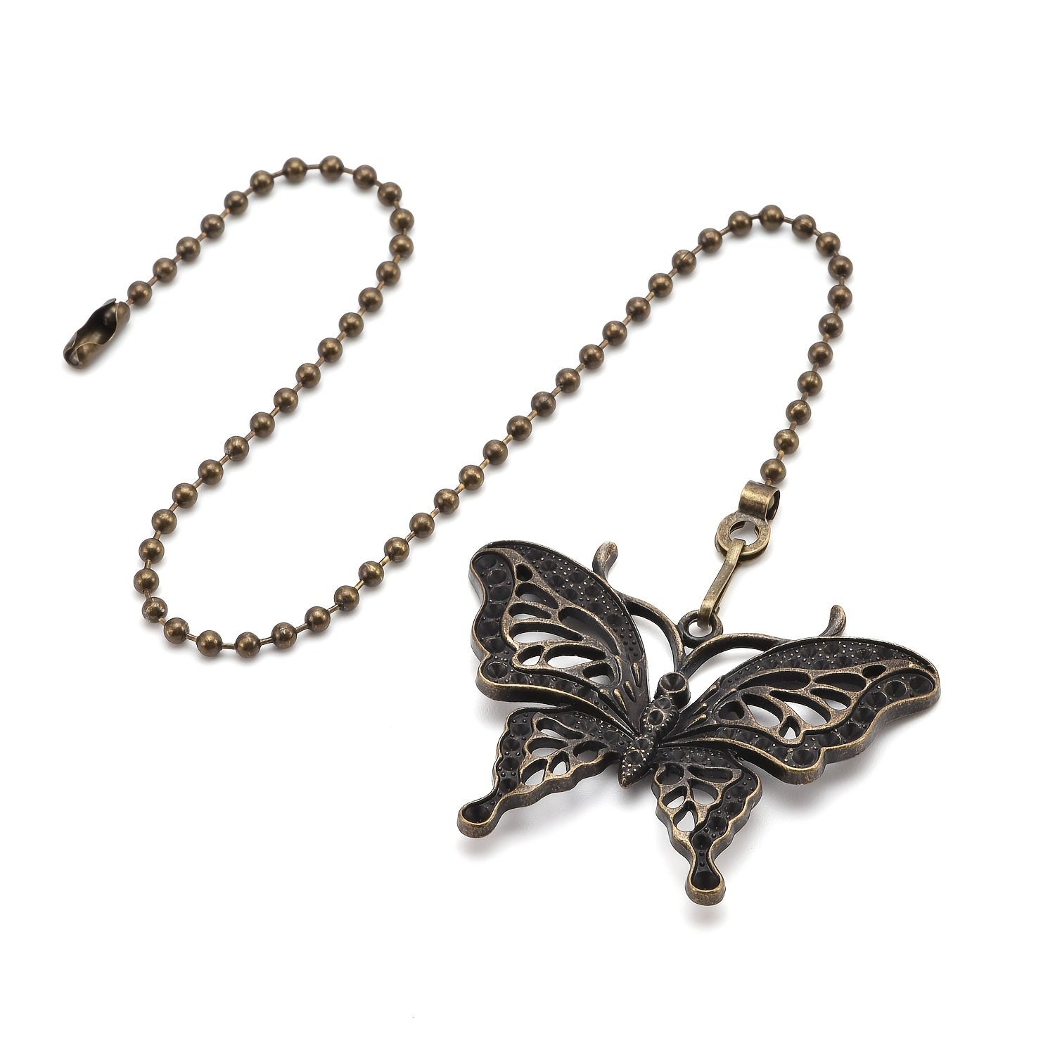 Металлические цепи для вытяжных вентиляторов с потолка с подвесками стрекозы и бабочки, набор 2, декоративные удлинители для выключателей света