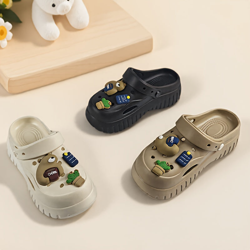 Women’s EVA Platform Sneakers with Bear Coffee Design Non-Slip Comfortable